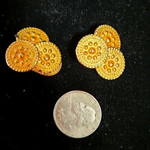 Gold 80s earrings